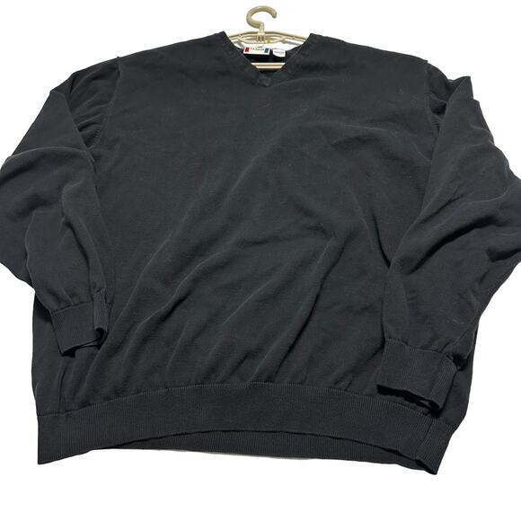 Clique Other - Clique Sweater Mens XXL Black VNeck Long Sleeve 100% Cotton Preppy Minimalist